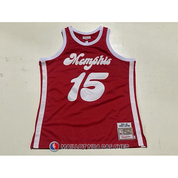 Maillot Memphis Grizzlies Vince Carter NO 15 Mitchell & Ness 2015-16 Rouge